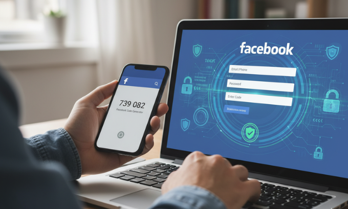 Enabling two-factor authentication on Facebook with an authenticator app
