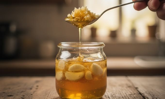 adds a daily shot of raw garlic (crushed) with honey