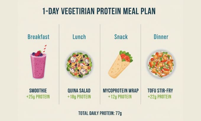 Sample 1-Day Vegetarian Protein Plan