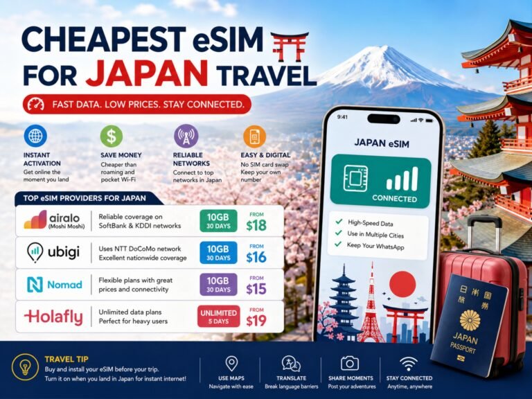 Cheapest eSIM for Japan Travel With Fast Data