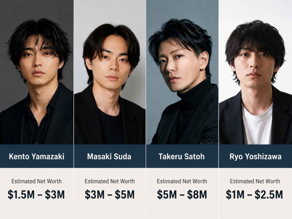 How does Kento Yamazaki's net worth compare to other Japanese actors?