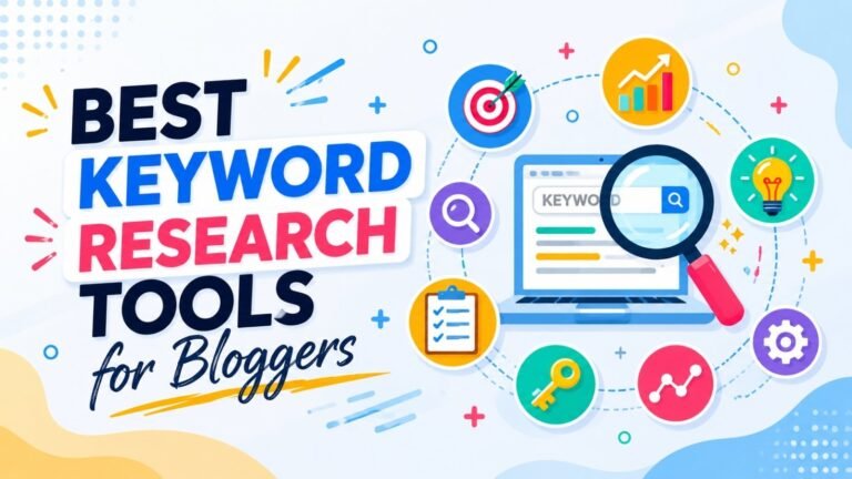 Best Keyword Research Tools for bloggers including Ahrefs, Semrush, Google Keyword Planner, and Ubersuggest for SEO research