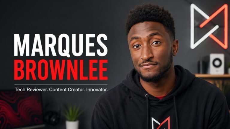 Who Is Marques Brownlee presenting the latest smartphone in a professional tech review studio