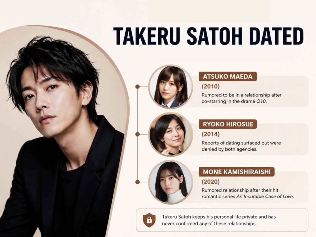 Who has Takeru Satoh dated during his acting career?